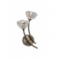 Applique 2 ampoules Clara, laiton antique et verre|Appliques murales|Luminaire Center