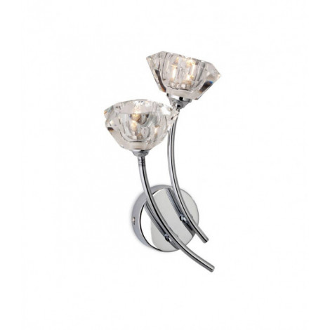 Applique 2 ampoules Clara, chrome et verre|Appliques murales|Luminaire Center