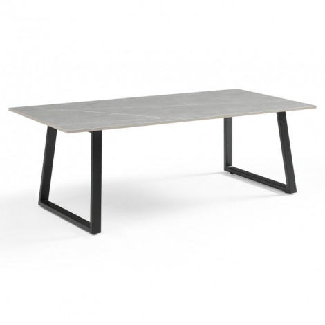 Table basse 120x60 cm céramique gris marbré pieds luge - ARIZONA 02|Table Basse|Meuble et moi
