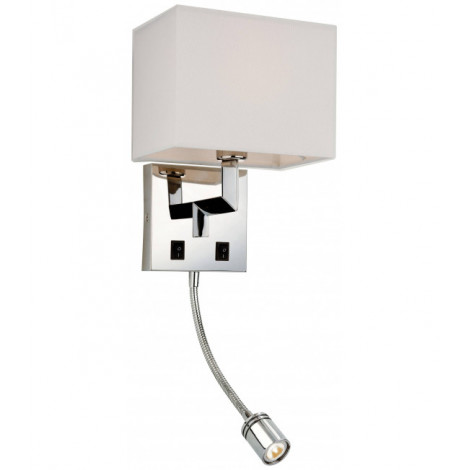 Applique Lex avec liseuse, avec abat-jour crème|Appliques murales|Luminaire Center