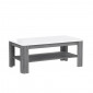 Table basse 110 cm blanc laqué et pieds décor bois gris - ALEXIANE|Table Basse|Meuble et moi