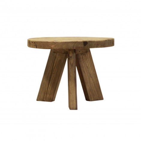 Table basse rustique ronde 60 cm en bois de pin recyclé - CHALET|Table Basse|Meuble et moi
