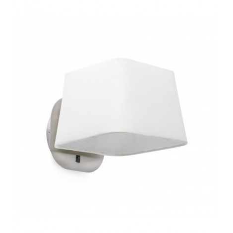 Aplique murale nickel+blanc Sweet 1 ampoule|Appliques murales|Luminaire Center