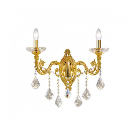 Applique murale en cristal CONTARINI CRYSTAL Or 24 Carats 2 ampoules|Appliques murales|Luminaire Center