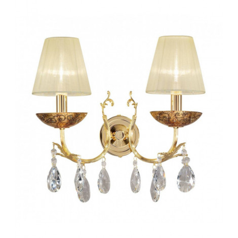 Applique murale en cristal VICTORIA 2 Or 24 Carats 2 ampoules Or Medici|Appliques murales|Luminaire Center