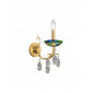 Applique murale en cristal VICTORIA 2 Or 24 Carats 1 ampoule Bleu Aqua|Appliques murales|Luminaire Center