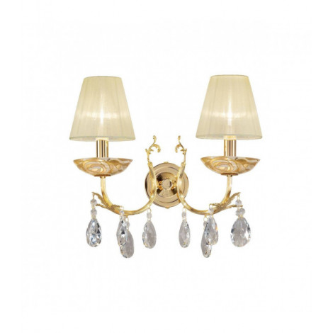 Applique murale en cristal VICTORIA 2 Or 24 Carats 2 ampoules Champagne Aqua|Appliques murales|Luminaire Center