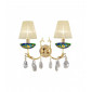 Applique murale en cristal VICTORIA 2 Or 24 Carats 2 ampoules Bleu Aqua|Appliques murales|Luminaire Center