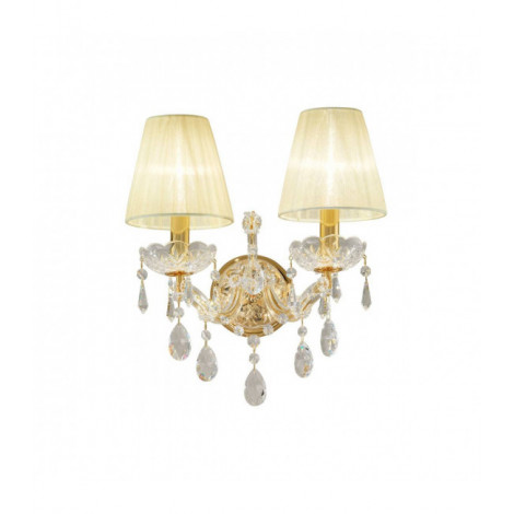 Applique murale en cristal SCHÖNBRUNN Or 24 Carats 2 ampoules Largeur 28 Cm|Appliques murales|Luminaire Center