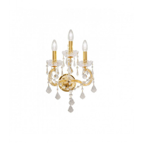 Applique murale en cristal BELVEDERE Or 24 Carats 3 ampoules|Appliques murales|Luminaire Center