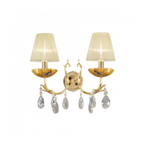 Applique murale en cristal VICTORIA 2 Or 24 Carats 2 ampoules Or Kiss|Appliques murales|Luminaire Center