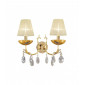 Applique murale en cristal VICTORIA 2 Or 24 Carats 2 ampoules Or Kiss|Appliques murales|Luminaire Center