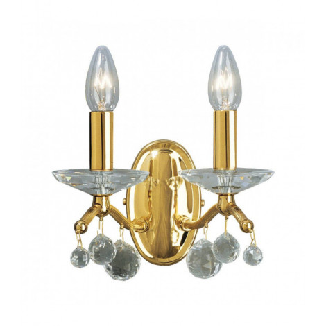 Applique murale en cristal CARMEN 2 Or 24 Carats 2 ampoules Cristal|Appliques murales|Luminaire Center