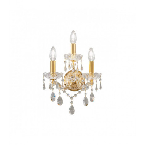 Applique murale en cristal SCHÖNBRUNN Or 24 Carats 3 ampoules|Appliques murales|Luminaire Center