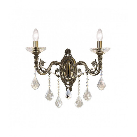 Applique murale en cristal CONTARINI CRYSTAL laiton antique 2 ampoules|Appliques murales|Luminaire Center
