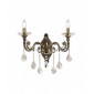 Applique murale en cristal CONTARINI CRYSTAL laiton antique 2 ampoules|Appliques murales|Luminaire Center