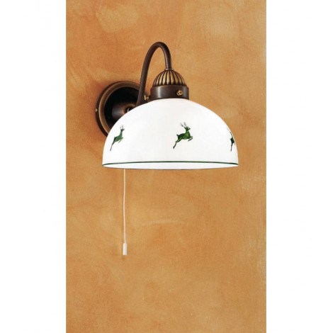 Applique murale style cosy NONNA laiton antique 1 ampoule|Appliques murales|Luminaire Center