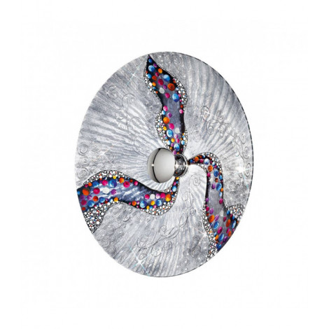 Applique murale design LUNA chrome 1 ampoule Diamètre 62 Cm Argent|Appliques murales|Luminaire Center