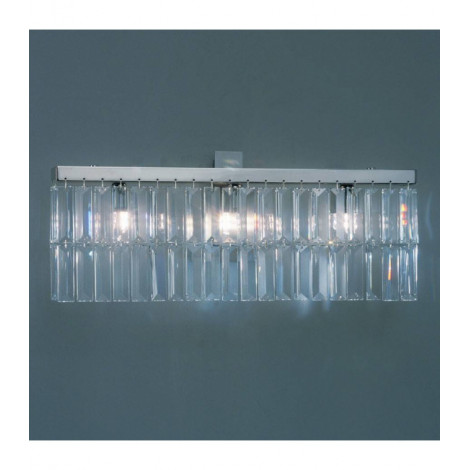 Applique murale design en cristal PRISMA chrome 3 ampoules Hauteur 22 Cm|Appliques murales|Luminaire Center