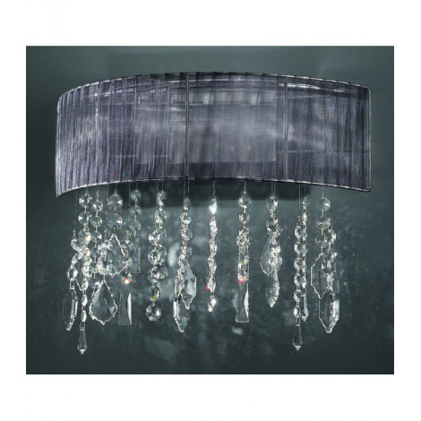 Applique murale en cristal PARALUME chrome 2 ampoules|Appliques murales|Luminaire Center