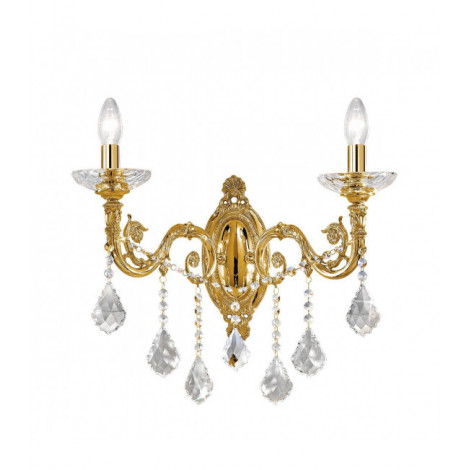 Applique murale en cristal CONTARINI CRYSTAL or Français 2 ampoules|Appliques murales|Luminaire Center