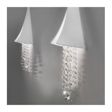 Applique murale design en cristal FONTE DI LUCE blanc mat 1 ampoule|Appliques murales|Luminaire Center