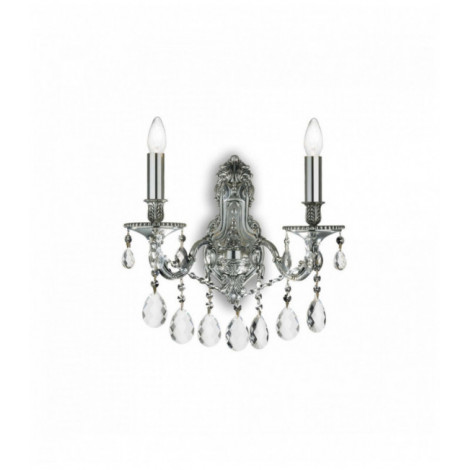 Applique murale Argentée en cristal GIOCONDA 2 ampoules|Appliques murales|Luminaire Center