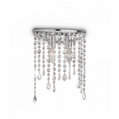 Applique murale Chromée en cristal RAIN CLEAR 2 ampoules|Appliques murales|Luminaire Center
