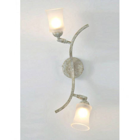 Applique murale Toscano 2 Ampoules blanc/doré/verre dépoli|Appliques murales|Luminaire Center