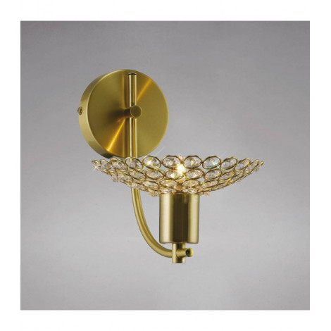 Applique murale Ellen 1 Ampoule laiton satiné/cristal|Appliques murales|Luminaire Center