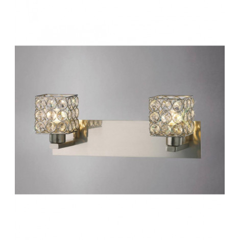 Applique murale Elsa 2 Ampoules nickel satiné/cristal|Appliques murales|Luminaire Center