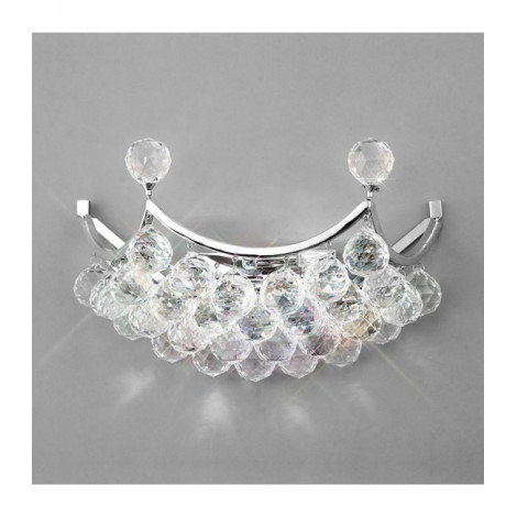 Applique murale Cesto 2 Ampoules chrome poli/cristal|Appliques murales|Luminaire Center