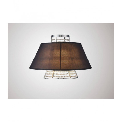 Applique murale Davina avec Abat jour noir 2 Ampoules chrome poli/cristal|Appliques murales|Luminaire Center