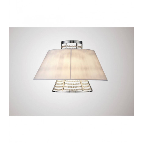 Applique murale Davina avec Abat jour blanc 2 Ampoules chrome poli/cristal|Appliques murales|Luminaire Center