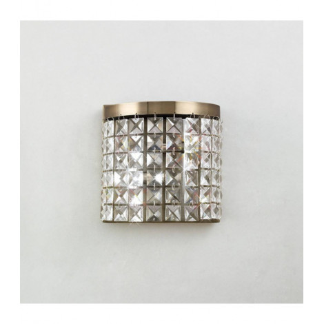 Applique murale Cortina 2 Ampoules laiton antique/cristal|Appliques murales|Luminaire Center