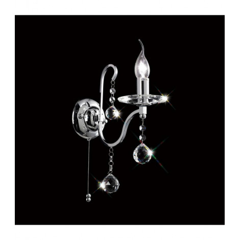 Applique murale Bianco avec interrupteur 1 Ampoule chrome poli/cristal|Appliques murales|Luminaire Center
