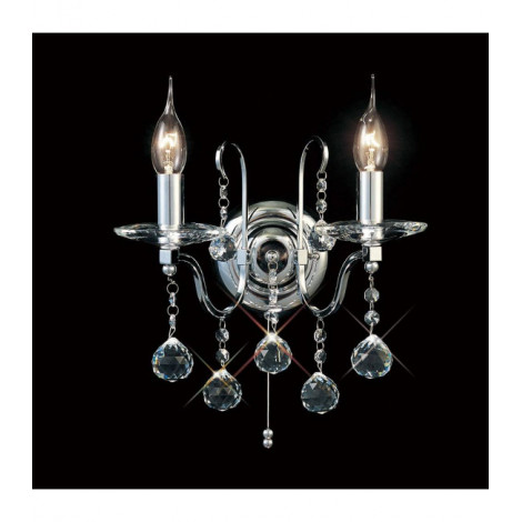 Applique murale Bianco avec interrupteur 2 Ampoules chrome poli/cristal|Appliques murales|Luminaire Center