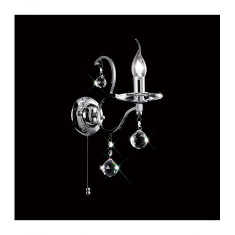 Applique murale Zinta avec interrupteur 1 Ampoule chrome poli/cristal|Appliques murales|Luminaire Center