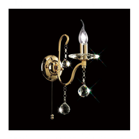 Applique murale Bianco avec interrupteur 1 Ampoule doré/cristal|Appliques murales|Luminaire Center