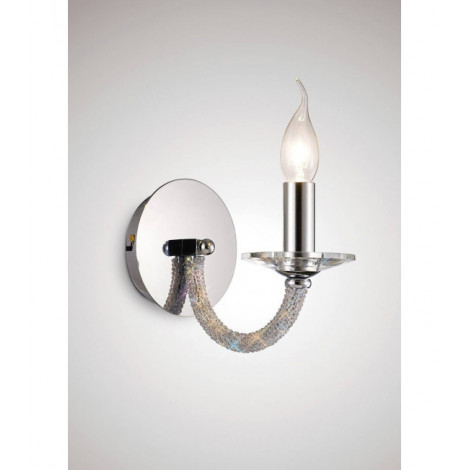 Applique murale Elena avec interrupteur 1 Ampoule chrome poli/cristal|Appliques murales|Luminaire Center
