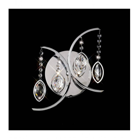 Applique murale Mios avec interrupteur 2 Ampoules chrome poli/cristal|Appliques murales|Luminaire Center