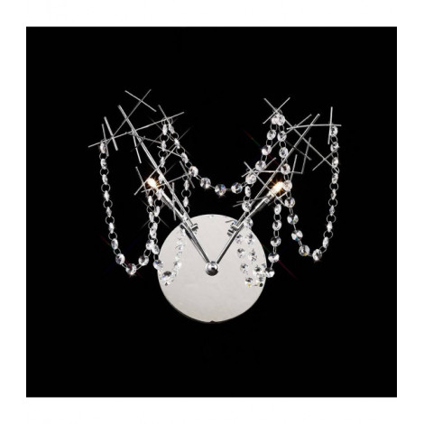 Applique murale Lexi avec interrupteur 2 Ampoules chrome poli/cristal|Appliques murales|Luminaire Center