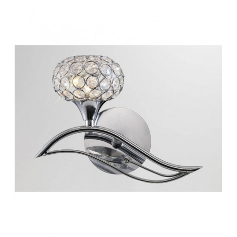 Applique murale Leimo avec interrupteur 1 Ampoule Left chrome poli/cristal|Appliques murales|Luminaire Center