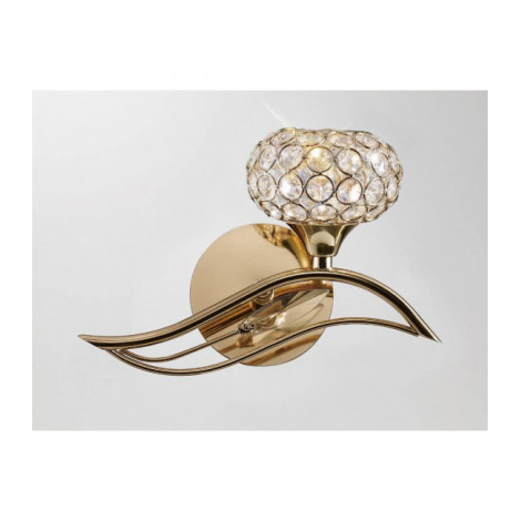 Applique murale Leimo avec interrupteur 1 Ampoule Right doré/cristal|Appliques murales|Luminaire Center