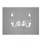 Applique murale Nardini 2 Ampoules chrome poli/blanc Faux cuir/cristal|Appliques murales|Luminaire Center