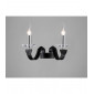 Applique murale Nardini 2 Ampoules chrome poli/Faux cuir noir/cristal|Appliques murales|Luminaire Center