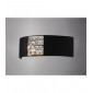 Applique murale Evelyn avec Abat jour noir 2 Ampoules chrome poli/cristal|Appliques murales|Luminaire Center