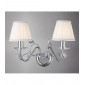 Applique murale Willow avec Abat jour 2 Ampoules chrome poli/cristal|Appliques murales|Luminaire Center
