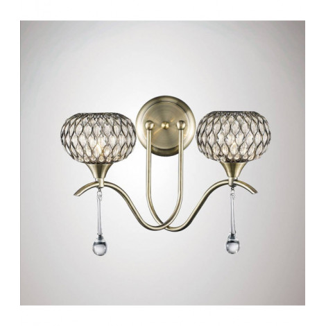 Applique murale Chelsie 2 Ampoules laiton antique/verre transparent|Appliques murales|Luminaire Center