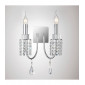 Applique murale Emily avec interrupteur 2 Ampoules chrome poli/cristal|Appliques murales|Luminaire Center